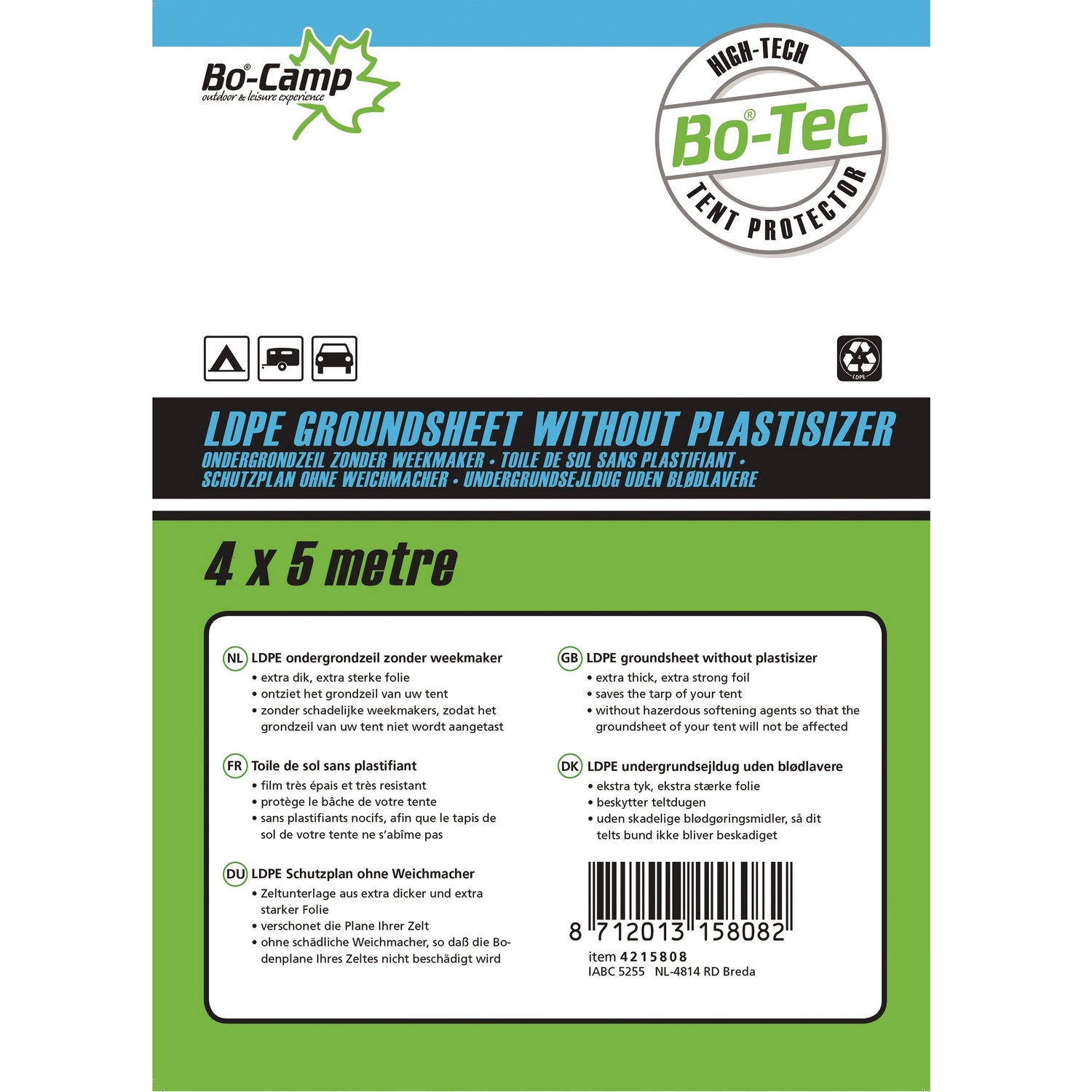 Grondzeil Bo-Camp Transparant (4 X 5 M) 2 Grondzeil Bo-Camp Transparant (4 X 5 M) - Afbeelding 2