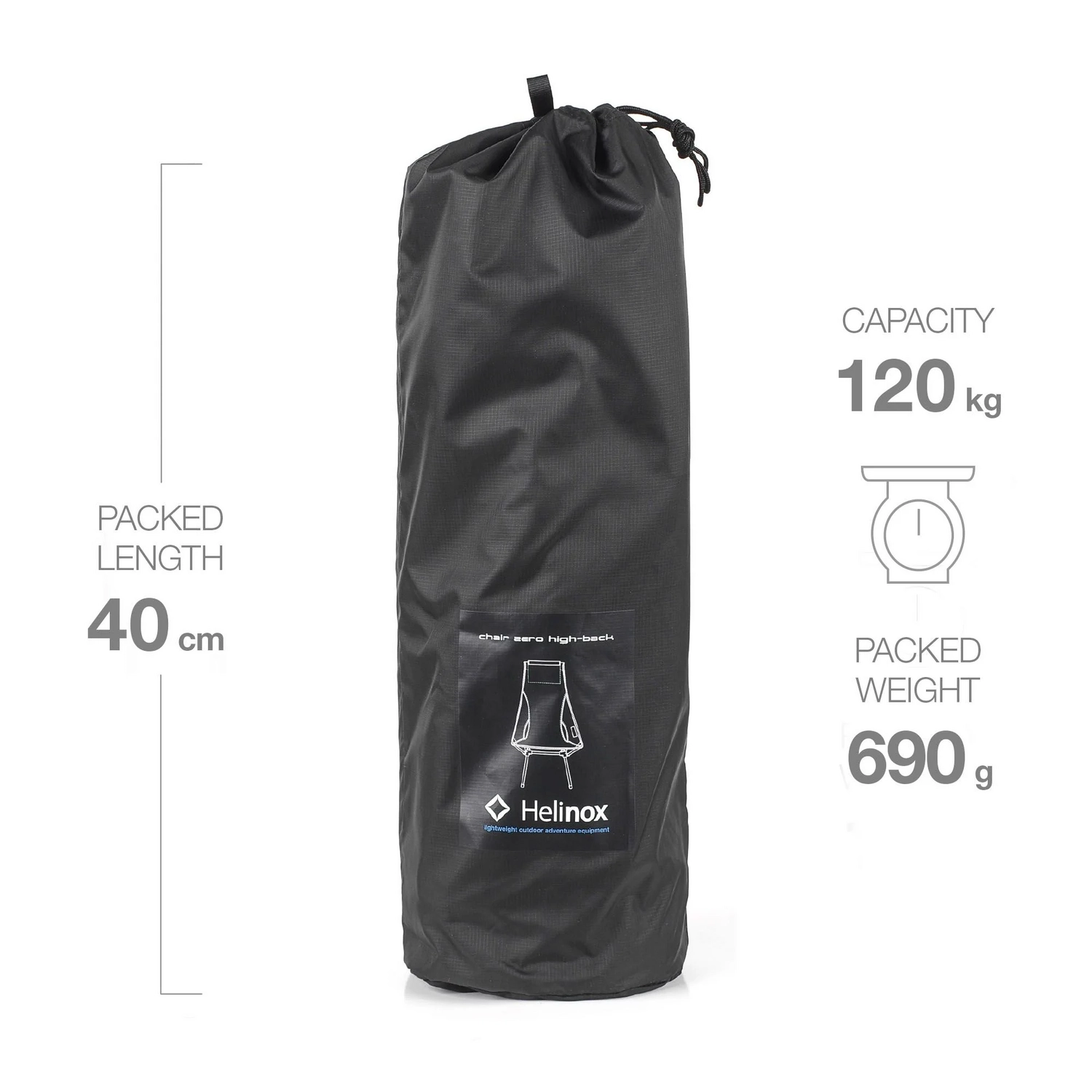 Campingstoel Helinox Chair Zero High-Back Grey 3 Campingstoel Helinox Chair Zero High-Back Grey - Afbeelding 3