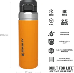 Thermosbeker Stanley The Quick Flip Saffron 1,06L -Kampeeruitrusting 5 6939236410892 3
