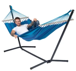 Hangmat Tropilex Single Relax Blue 12 Hangmat Tropilex Single Relax Blue -Kampeeruitrusting hammock relax blue 50